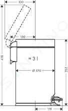 Hansgrohe AddStoris Satin Siyah Pedallı Çöp Kutusu 41775670