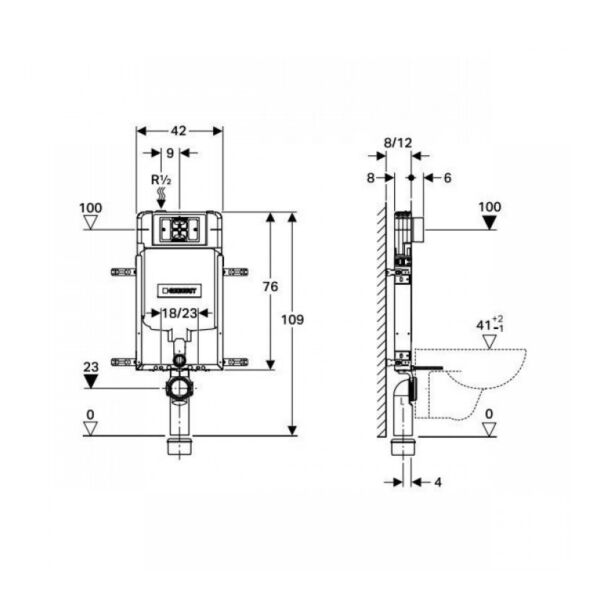 Geberit Gömme Rezervuar Alpha 8cm 110.174.00.1