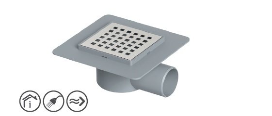 Seramik Uyumlu Yer Sifonu 10x10cm (50 Yan Çıkış)