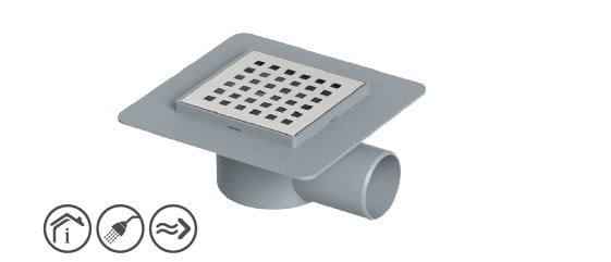 Seramik Uyumlu Yer Sifonu 10x10cm (50 Yan Çıkış)
