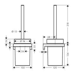 Hansgrohe AddStoris Q Satin Siyah Tuvalet Fırçalığı 41752670