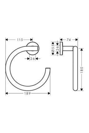 Hansgrohe Logis Universal Halka Havluluk 41724000