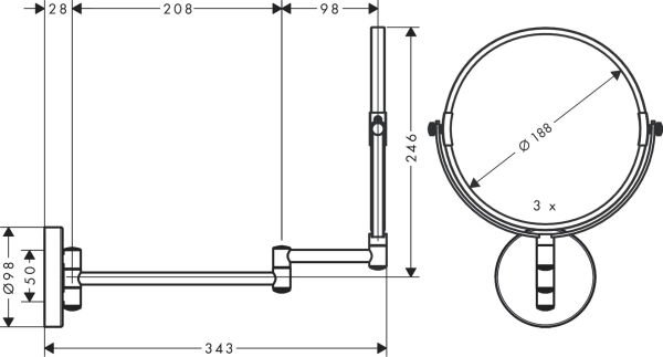 Hansgrohe Logis Universal Makyaj Aynası 73561000
