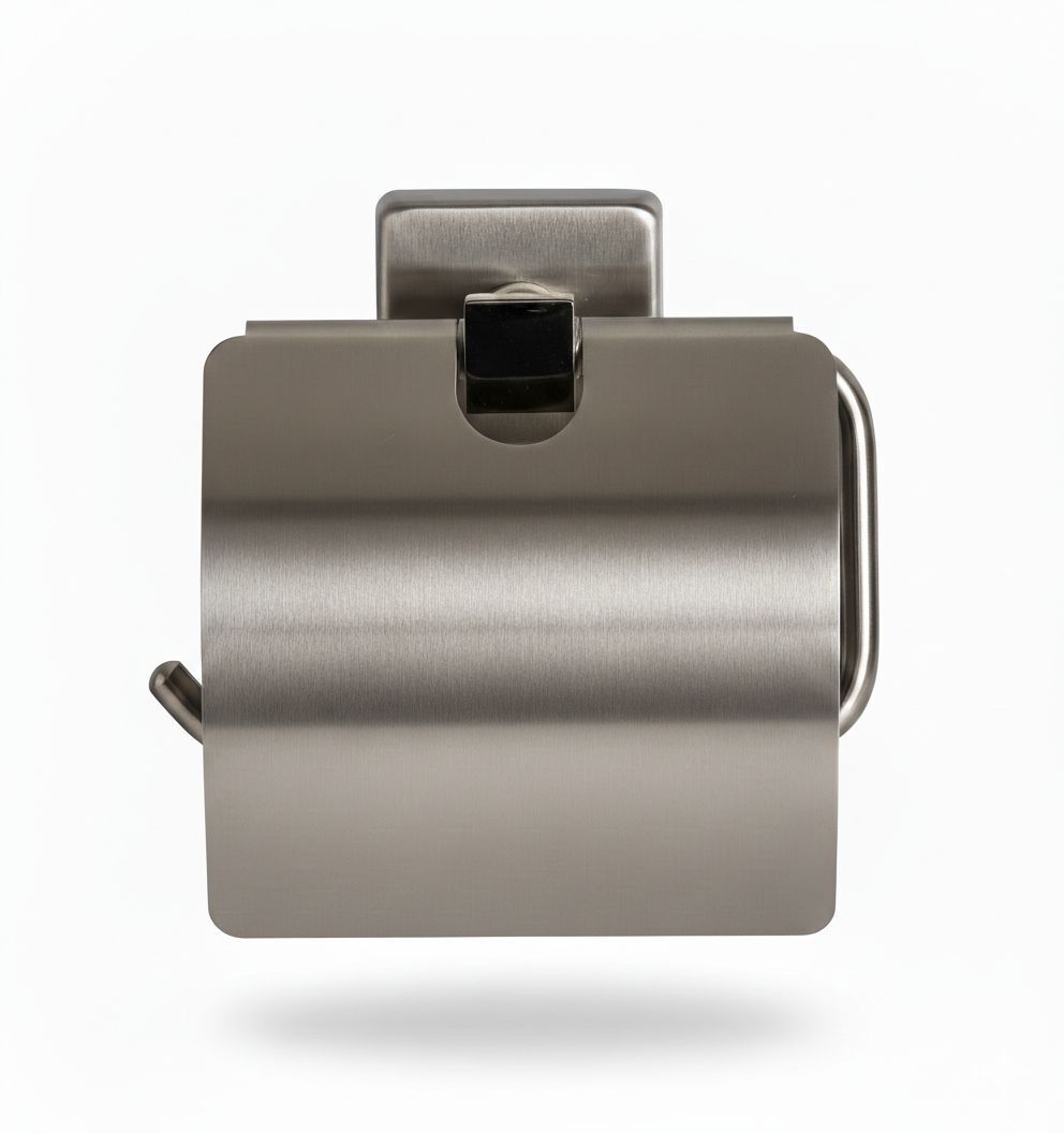 Fırçalı Nikel Kapaklı Kağıtlık - Kare