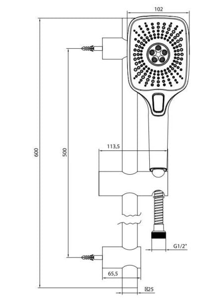 Ar Troya Duş Seti Mat Siyah