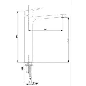 Eca Tiera Lavabo Bataryası Yüksek Mat Siyah 102188002C1