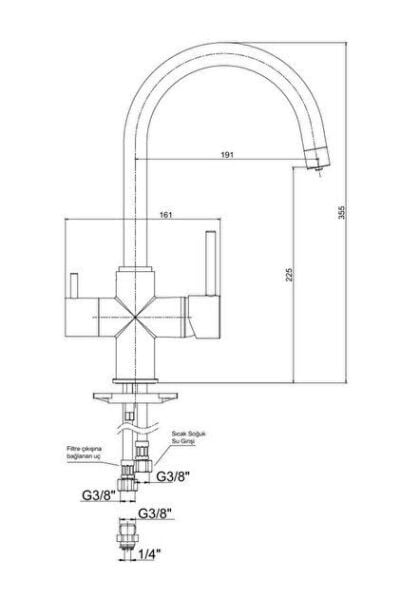 Eca Dual Flow Eviye Bataryası Arıtmalı 102118137