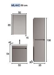 Denko Milano 50cm Banyo Dolap Takımı