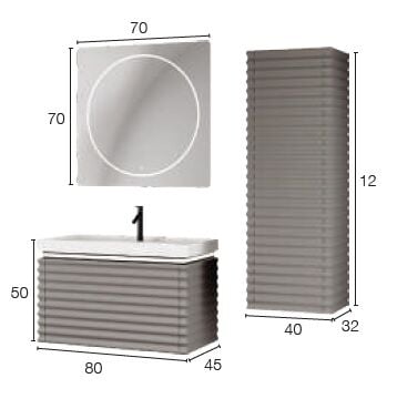 Denko Groove 80cm Banyo Dolap Takımı