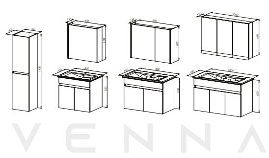 Martat Venna 100cm Banyo Dolap Takımı