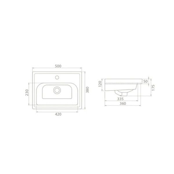 Turkuaz Frame 50X38 Etajerli Lavabo 030900-U