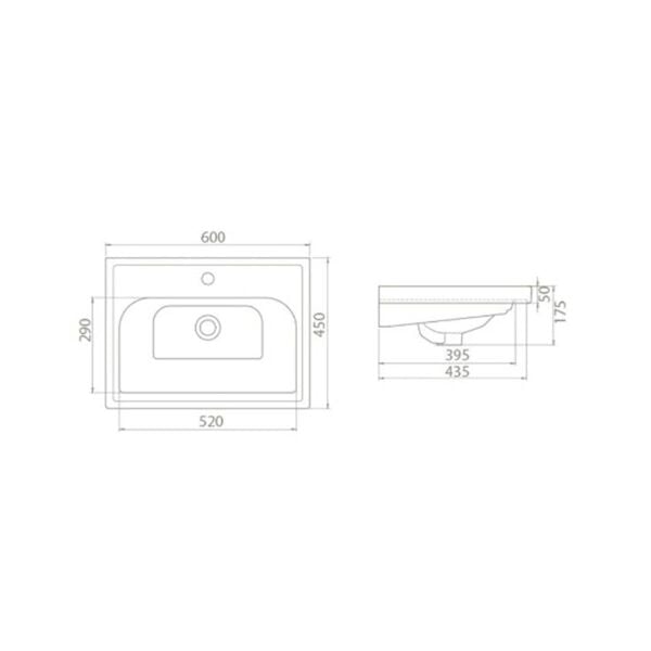 Turkuaz Frame 60X45 Etajerli Lavabo 031000-U