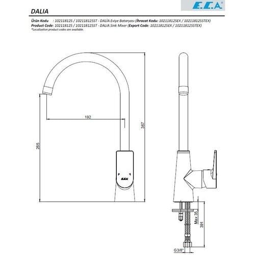 Eca Dalia Eviye Bataryası - Oval Tip 102118125