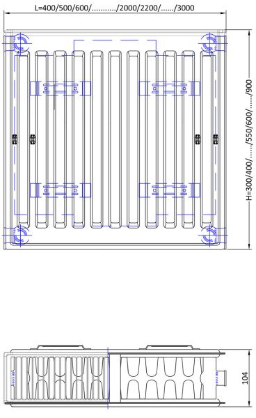 Eca Panel Radyatör Tip 22 Pkkp 600x500