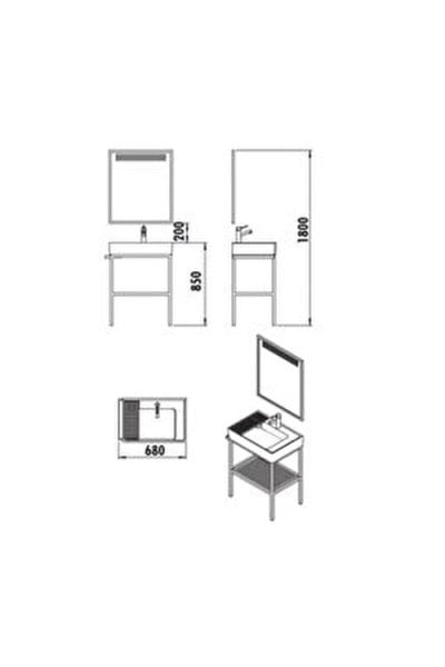 Creavit Arya 70cm Banyo Dolap Takımı