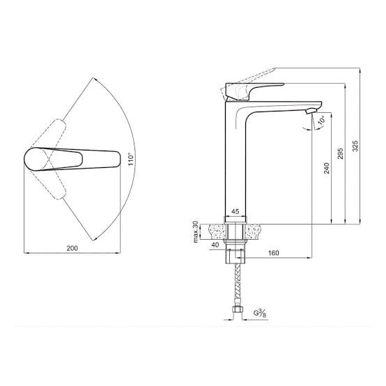 Kale Zero Lavabo Bataryası Yüksek 410200500507