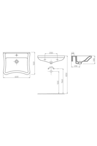 Alvit 50x60 Engelli Lavabo 70SD20060.00.1.1.01