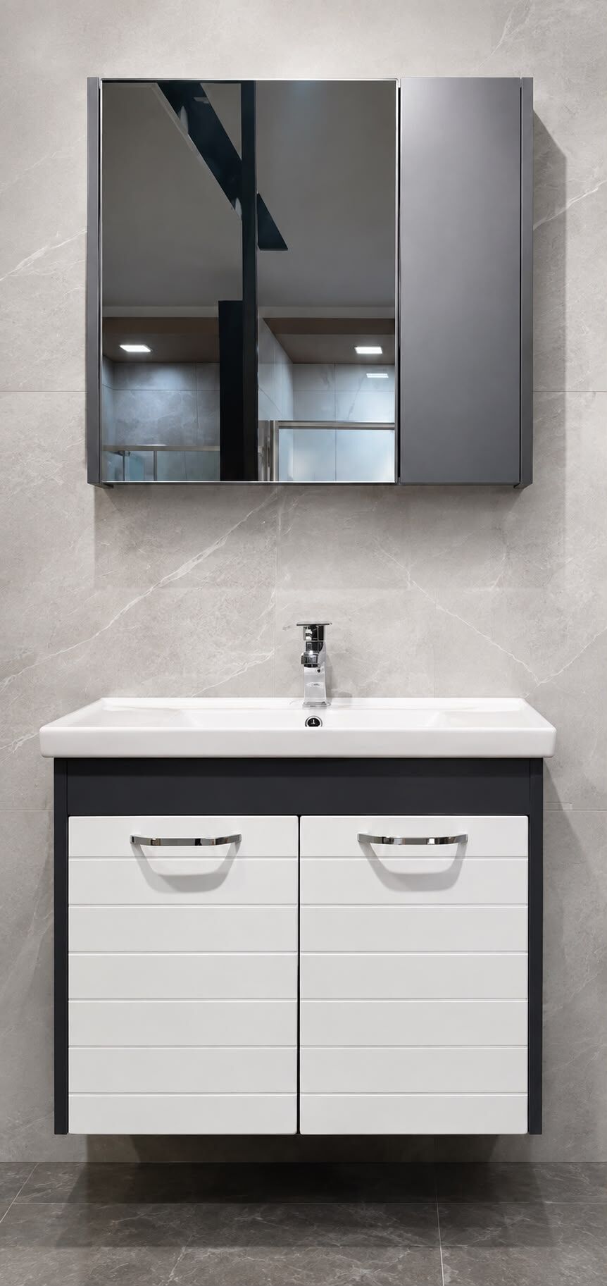 İdeal Barok 80cm Banyo Dolap Takımı