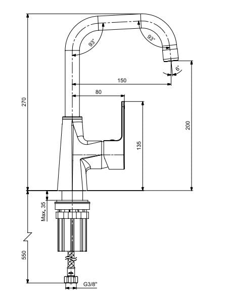 Eca Dream Lavabo Bataryası Döner Borulu 102188150