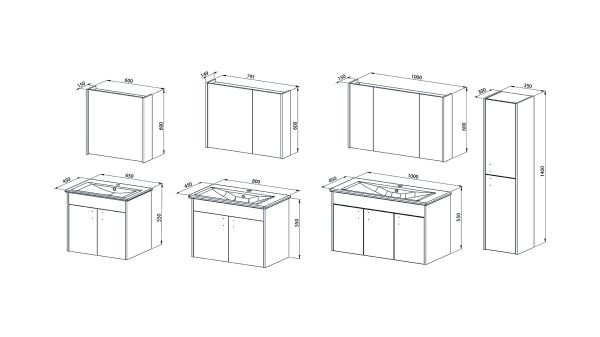 Martat Mira 65cm Banyo Dolap Takımı