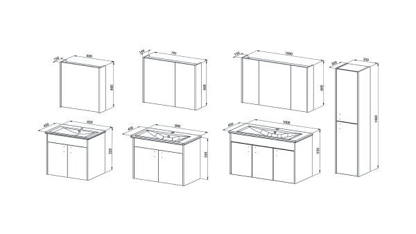 Martat Mira 65cm Banyo Dolap Takımı