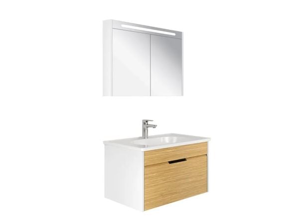 Kale Motion 80cm Beyaz-Meşe Banyo Dolap Takımı 610100200903