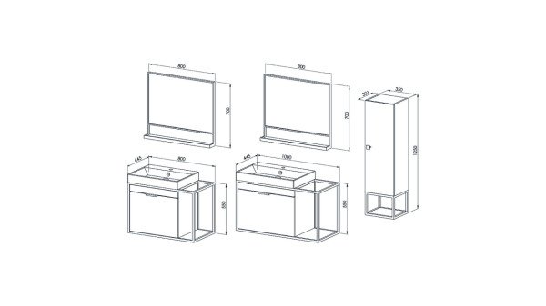Martat Zenit 80cm Banyo Dolap Takımı