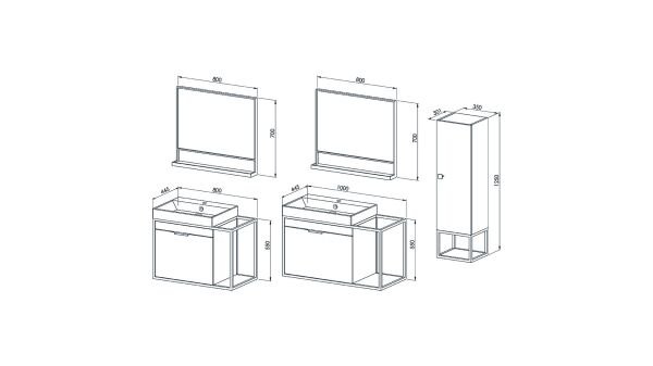 Martat Zenit 80cm Banyo Dolap Takımı