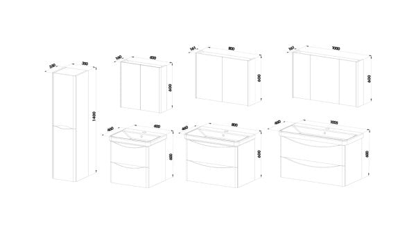 Martat Zen 100cm Banyo Dolap Takımı