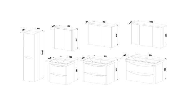 Martat Zen 100cm Banyo Dolap Takımı