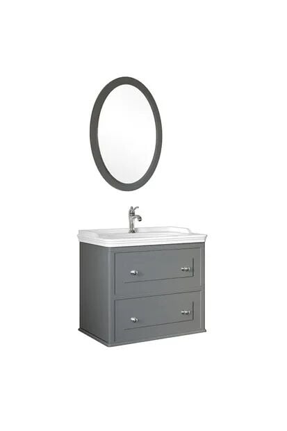 Kale Miro 100cm Mat Gri Banyo Seti