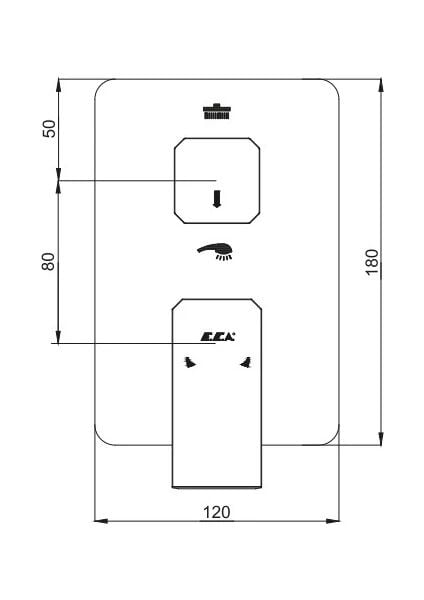 Eca Tiera Ankastre Duş Seti - 3 Yollu