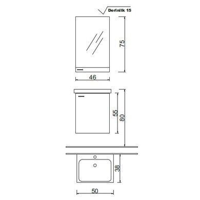 Denko Terra 50cm Banyo Dolap Takımı
