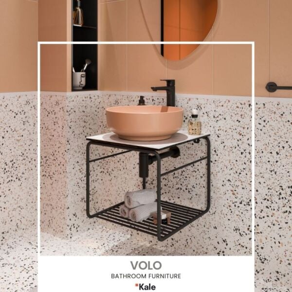 Kale Volo 45cm Mat Şeftali Banyo Seti - Armatür Dahil