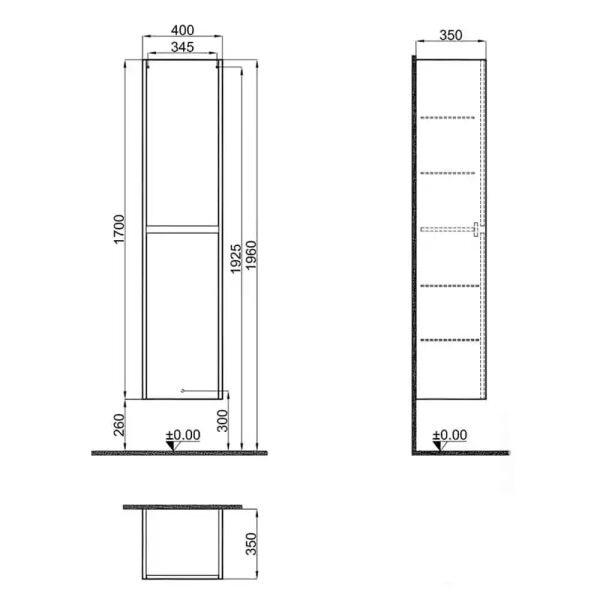 Kale İdea 2.0 40cm Pasifik A Boy Dolabı 310300101975