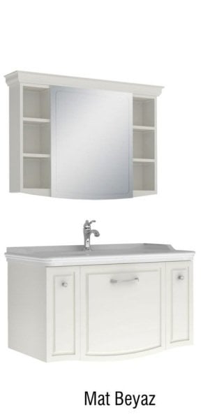 Kale Arte 100cm Mat Beyaz Banyo Dolap Takımı