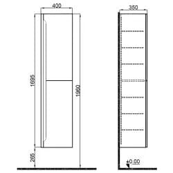 Kale Casilla 40cm Satin Gri Boy Dolabı 310300100201