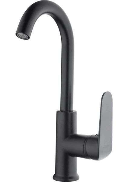 Foma Falcon Mat Siyah Kuğu Lavabo Bataryası 3004 B