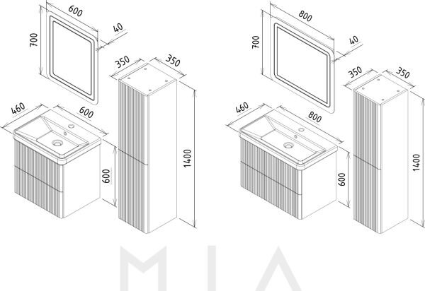 Martat Mia 80cm Banyo Dolap Takımı