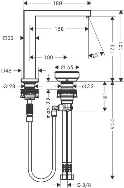 Hansgrohe Tecturis E 2 Delikli Lavabo Bataryası 73053000