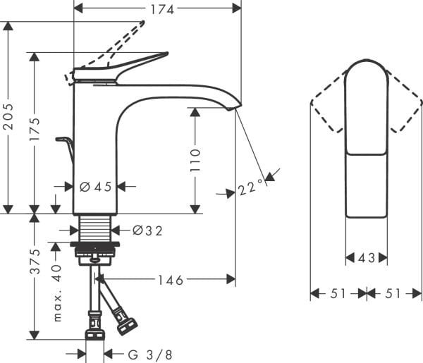 Hansgrohe Vivenis Lavabo Bataryası - Kumandalı 75020000