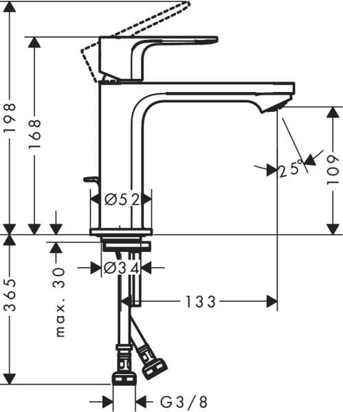 Hansgrohe Rebris E Lavabo Bataryası - Kumandalı 72557000