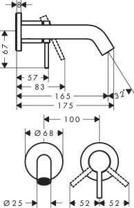 Hansgrohe Tecturis S Ankastre Lavabo Bataryası 73350000