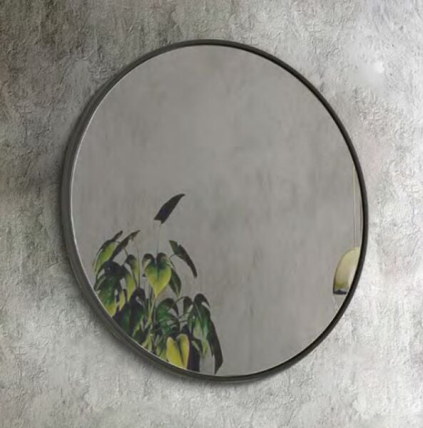 Martat Woodline 80cm Siyah Aydınlatmalı Ayna Oval