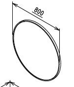 Martat Woodline 80cm Siyah Aydınlatmalı Ayna Oval