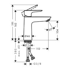Hansgrohe Talis E Lavabo Bataryası 71712000