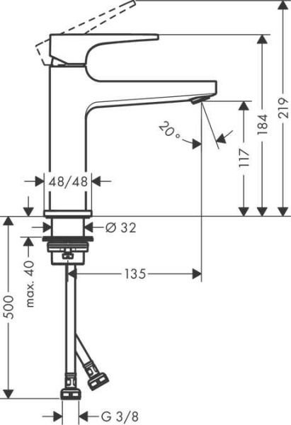 Hansgrohe Metropol Lavabo Bataryası - Loop Volan 74507000