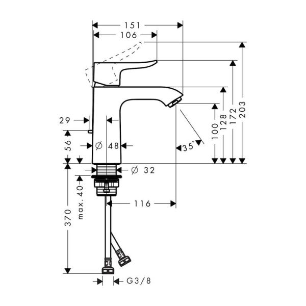 Hansgrohe Metris Lavabo Bataryası - Kumandalı 31080000