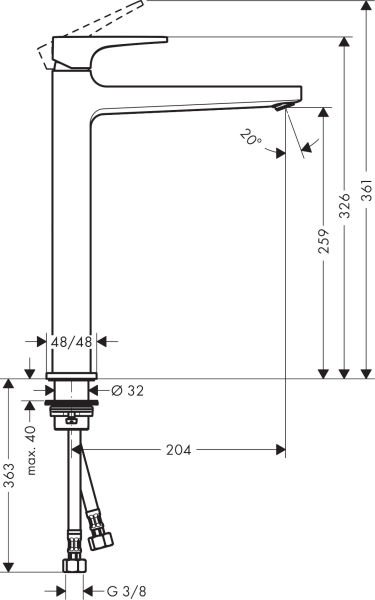 Hansgrohe Metropol Yüksek Lavabo Bataryası 32512000