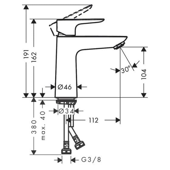 Hansgrohe Talis E Mat Bronz Lavabo Bataryası 71712140